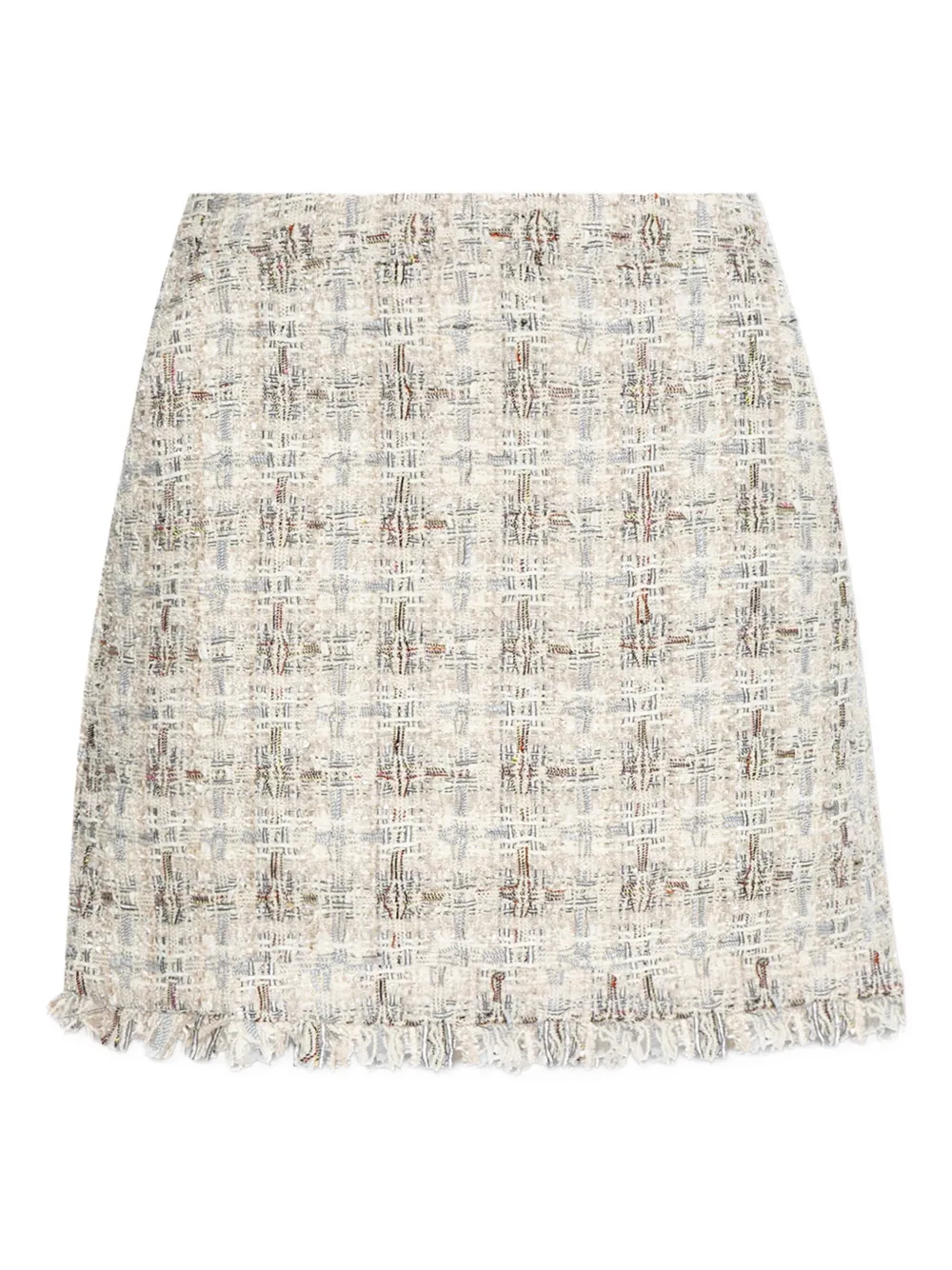 frayed tweed mini skirt