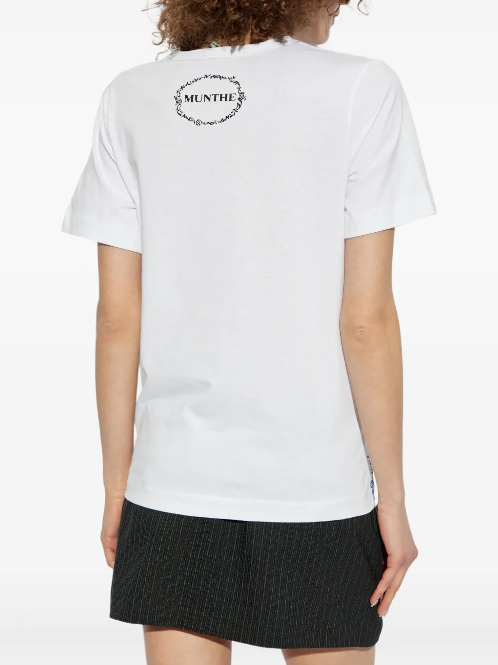 MUNTHE Fedelio T-shirt met grafische print Wit