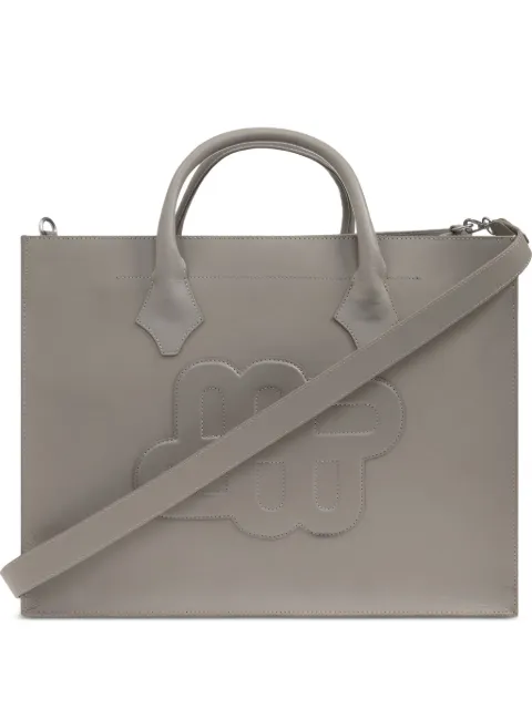 MUNTHE embossed logo leather tote bag