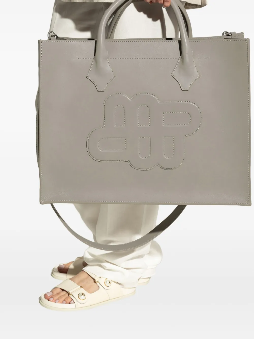 MUNTHE Shopper met logo-reliëf - Grijs