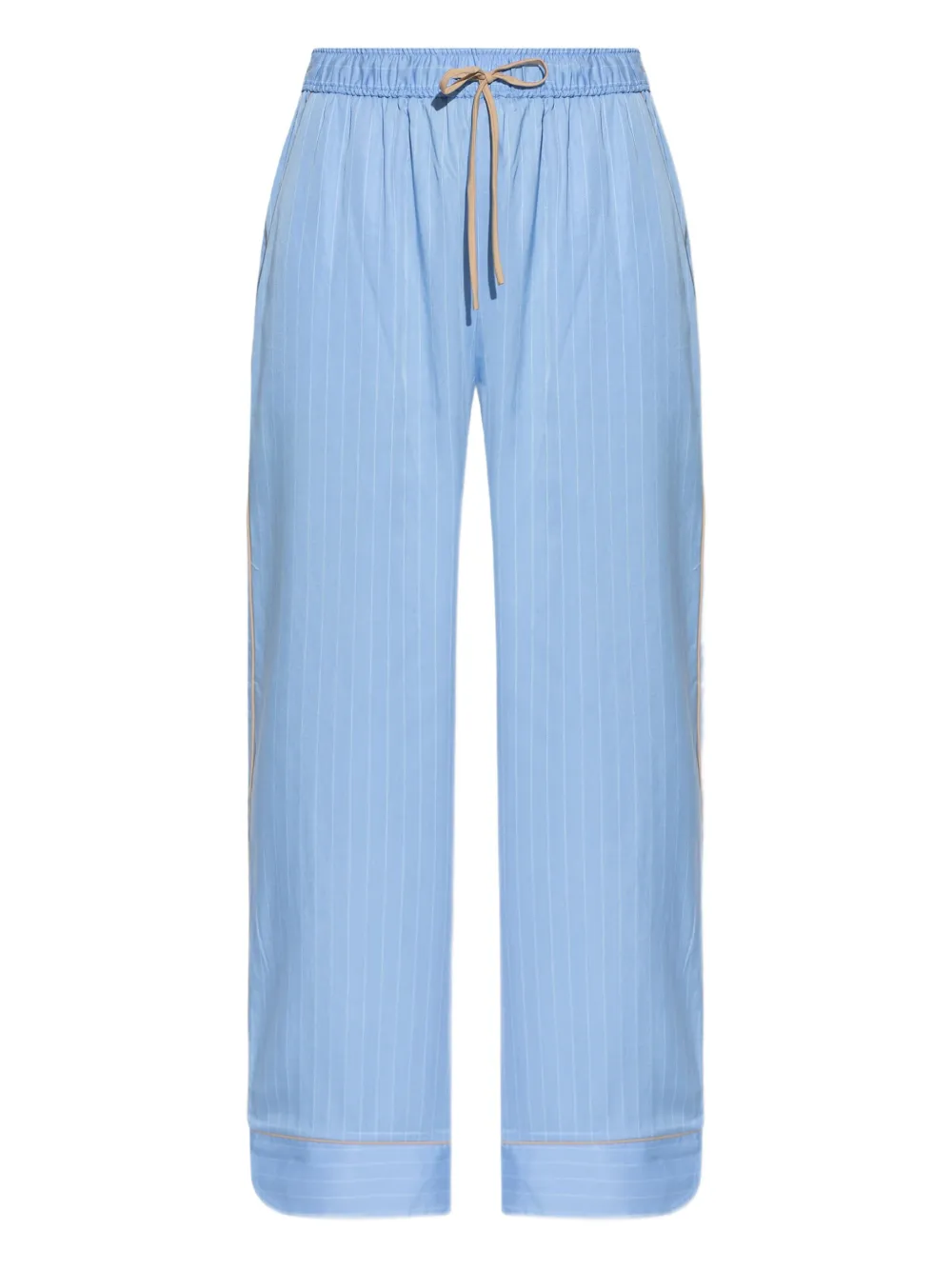 pinstripe wide-leg trousers