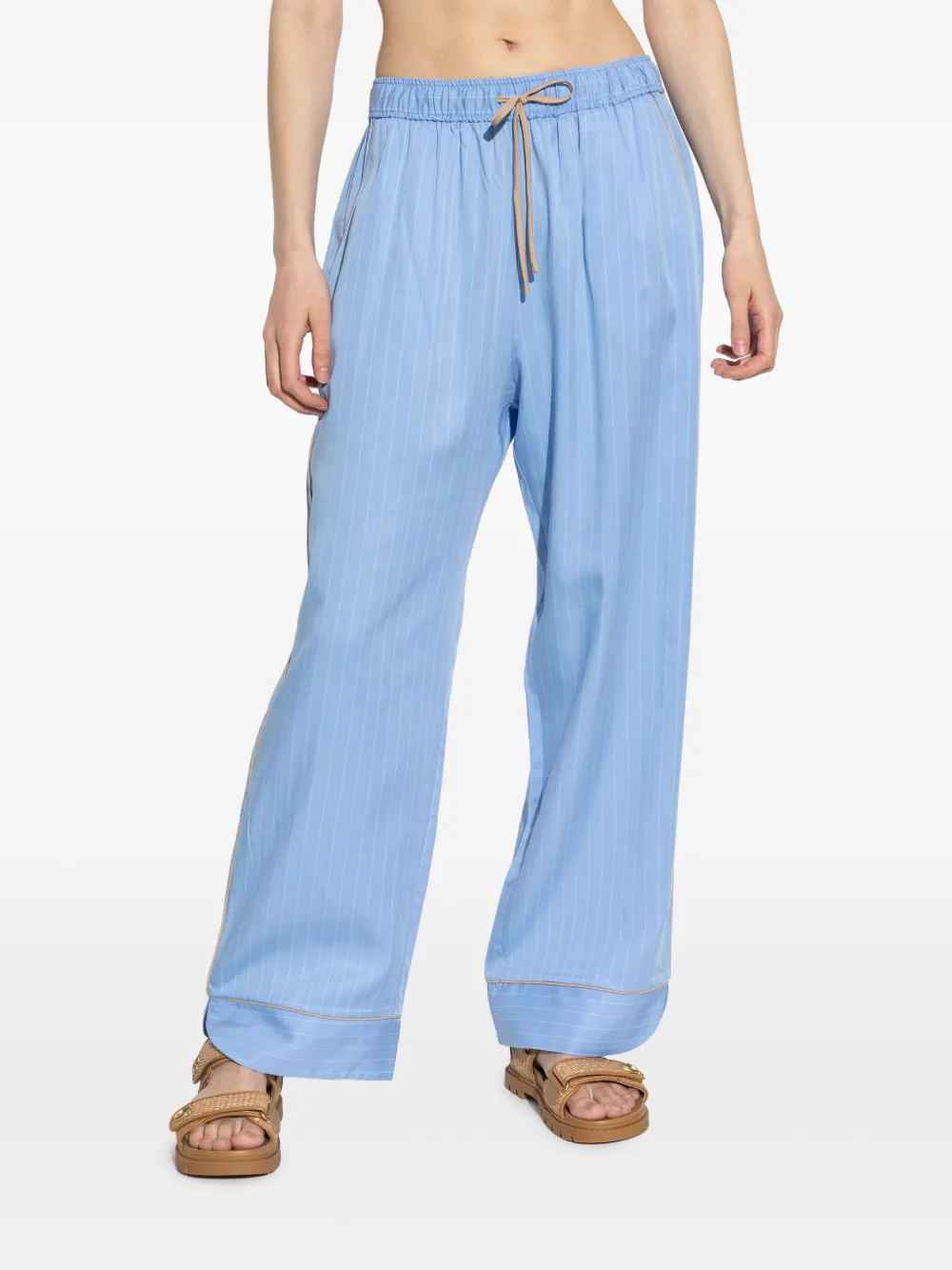 MUNTHE Broek met wijde pijpen Blauw