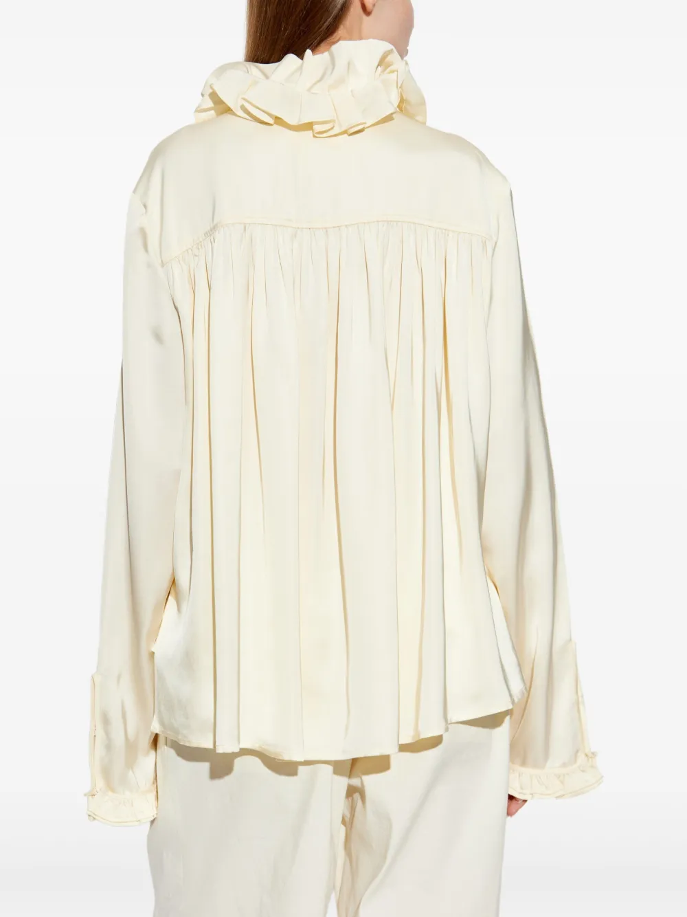 Jil Sander Blouse met ruches Geel