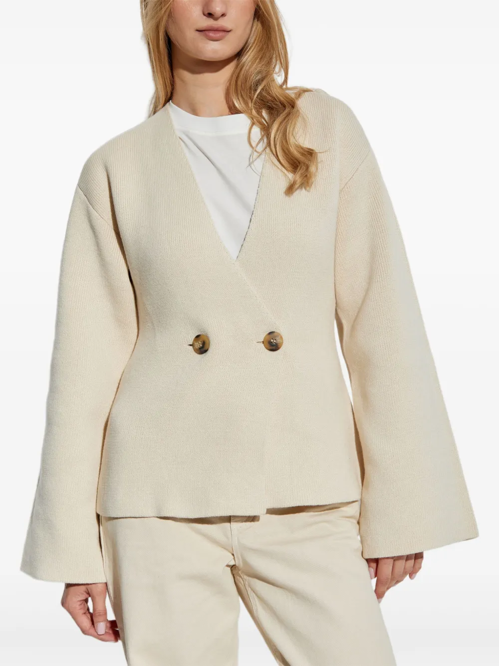 By Malene Birger Tinley dubbele rij knopen blazer met klokmouwen Wit