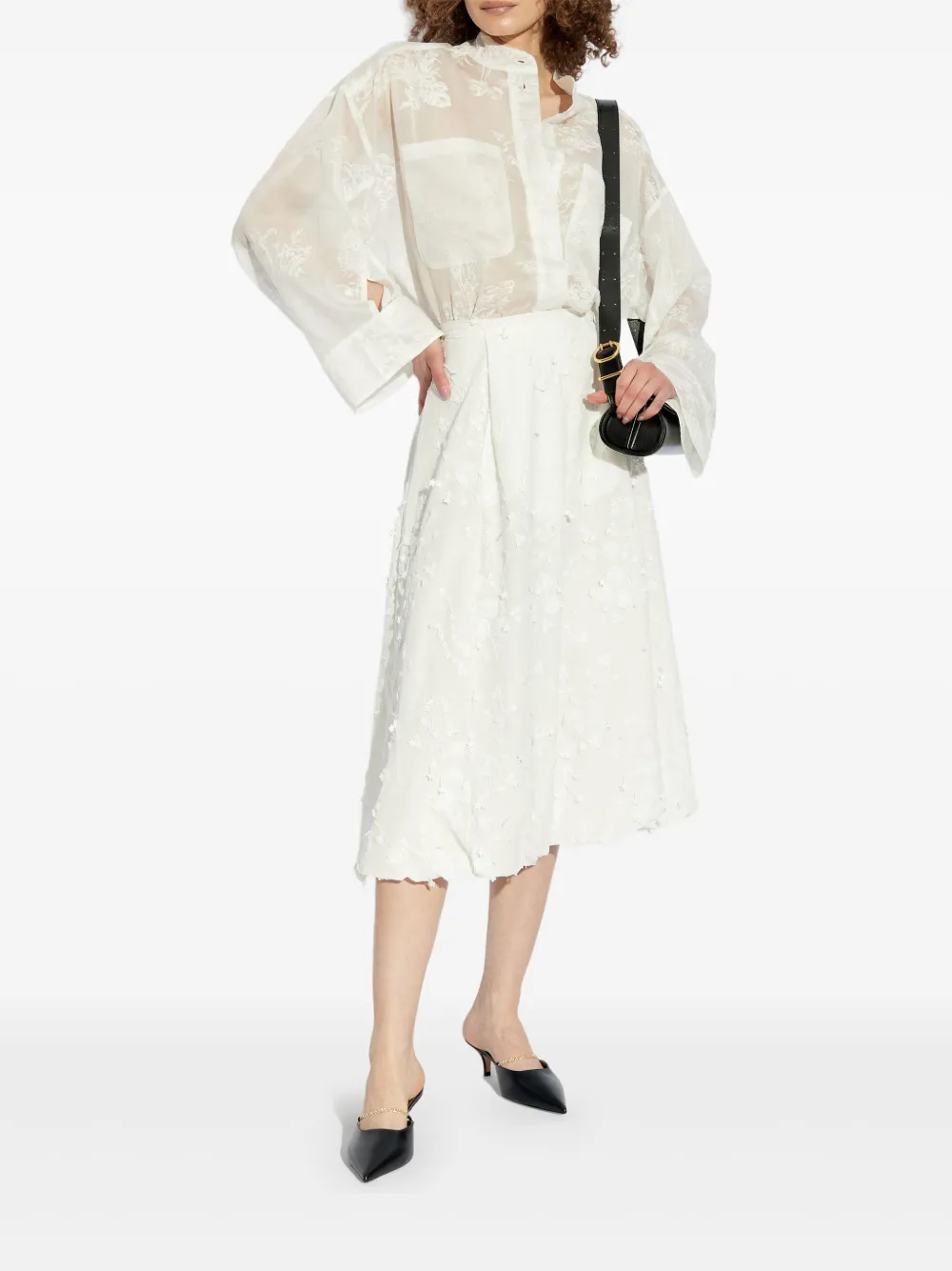 MUNTHE falda midi Fiamma con bordado floral | Faldas acampanadas | Image 2