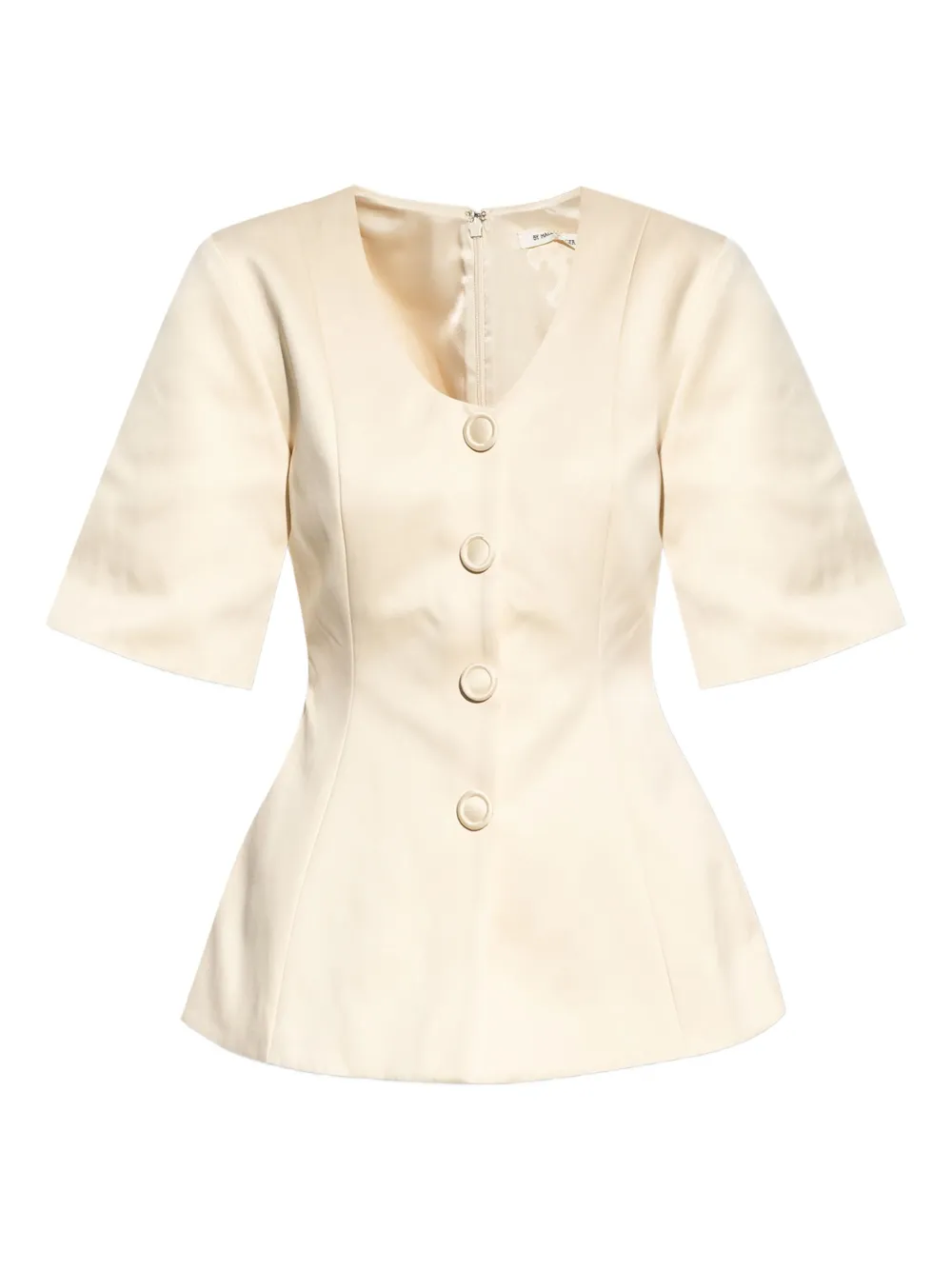 By Malene Birger Merlina peplum top met knopen Beige