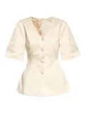 By Malene Birger Merlina peplum buttoned top - Neutrals