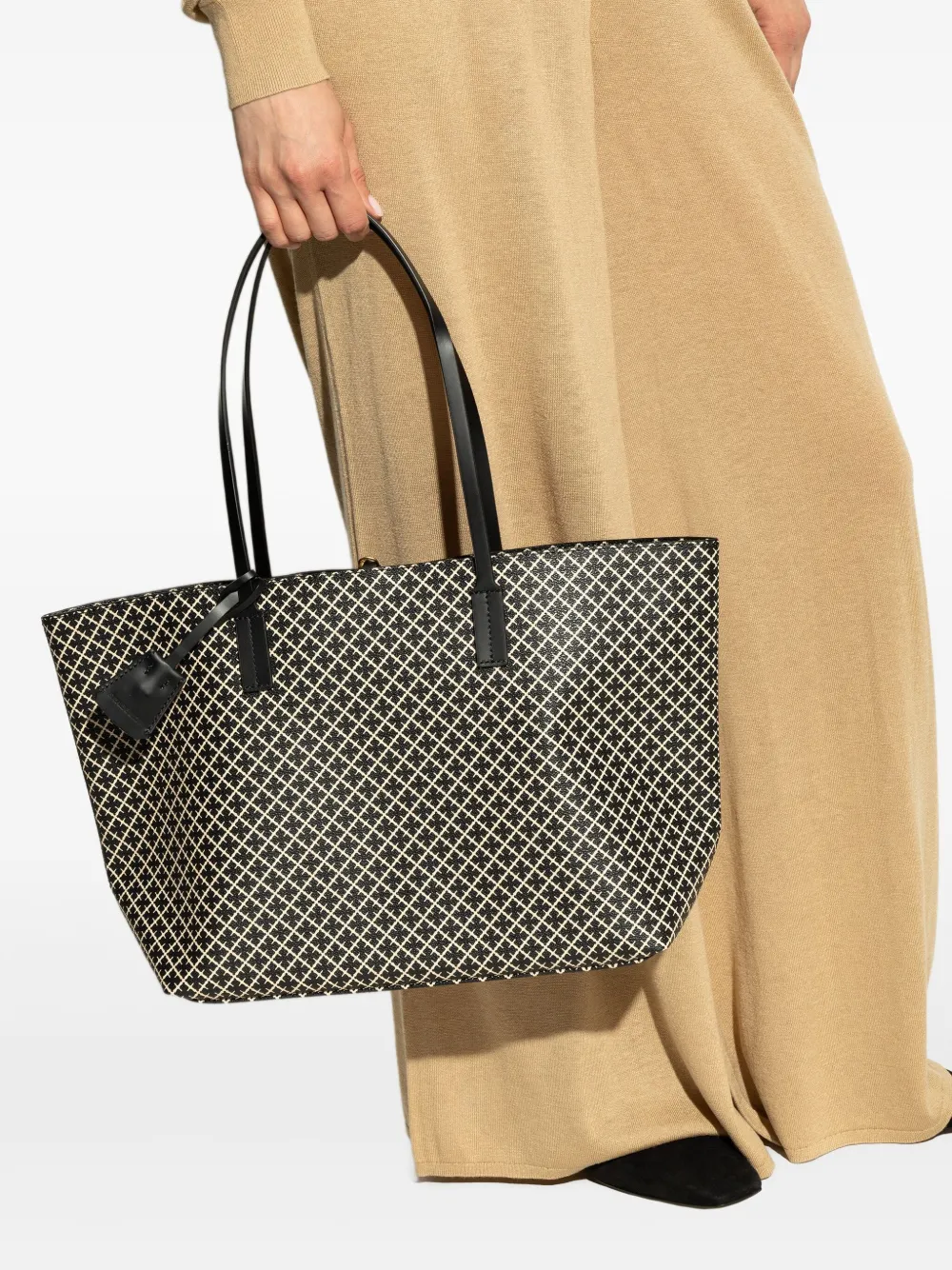 By Malene Birger Abigail shopper met geometrische print - Zwart