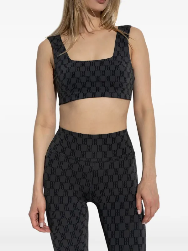 By Malene Birger Braga Monogrammed Cropped Top | Black | FARFETCH CA
