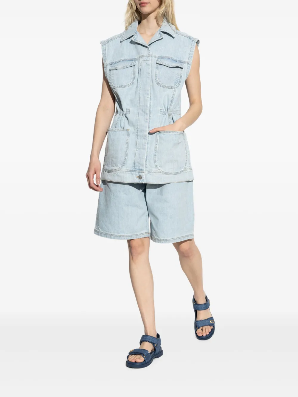 MUNTHE shorts de mezclilla con tiro alto | Bermudas | Image 2