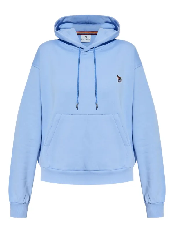 PS Paul Smith Zebra-embroidered Hoodie Blue FARFETCH ID
