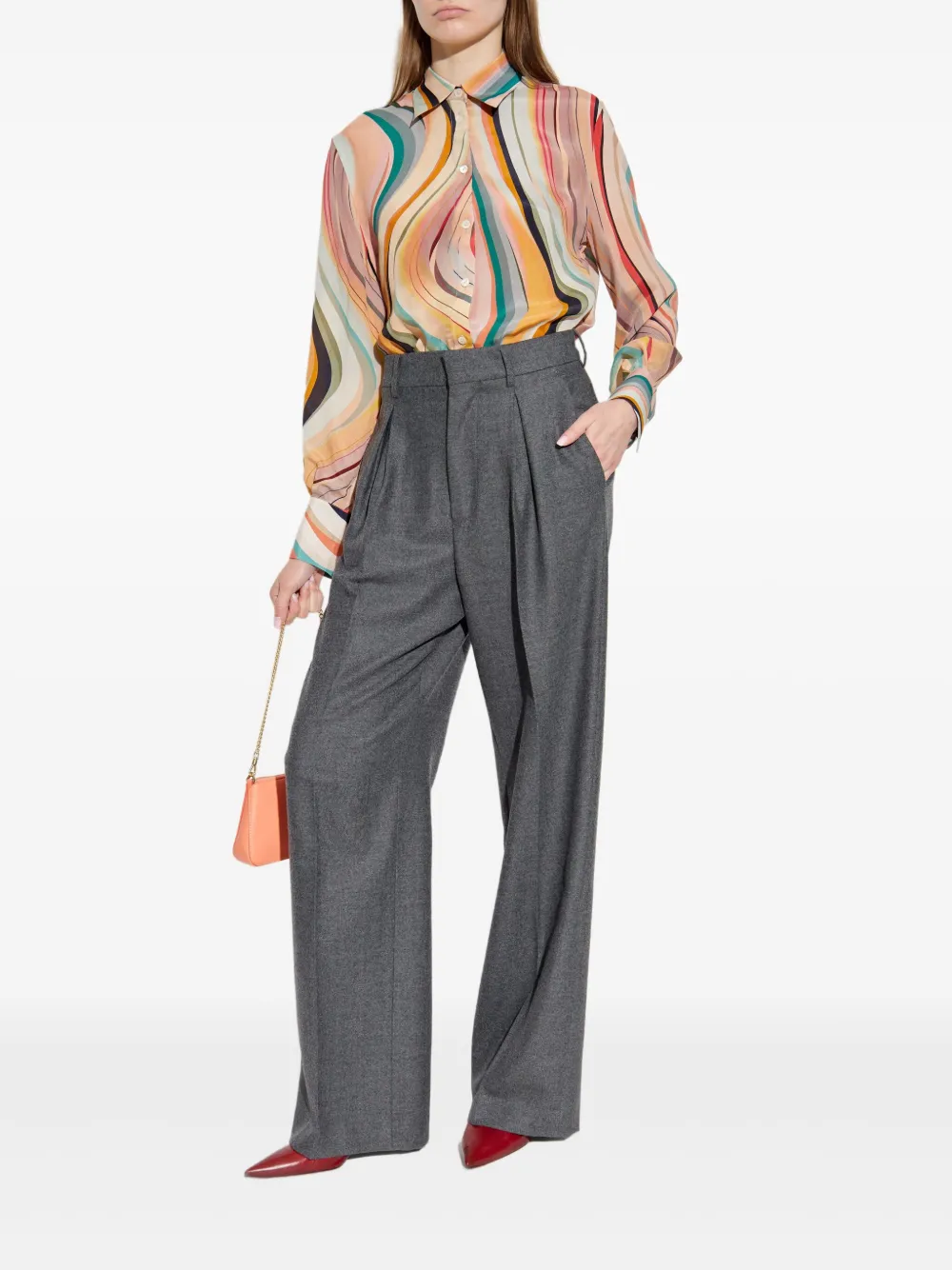 PS Paul Smith Button-up blouse met patroon - Roze