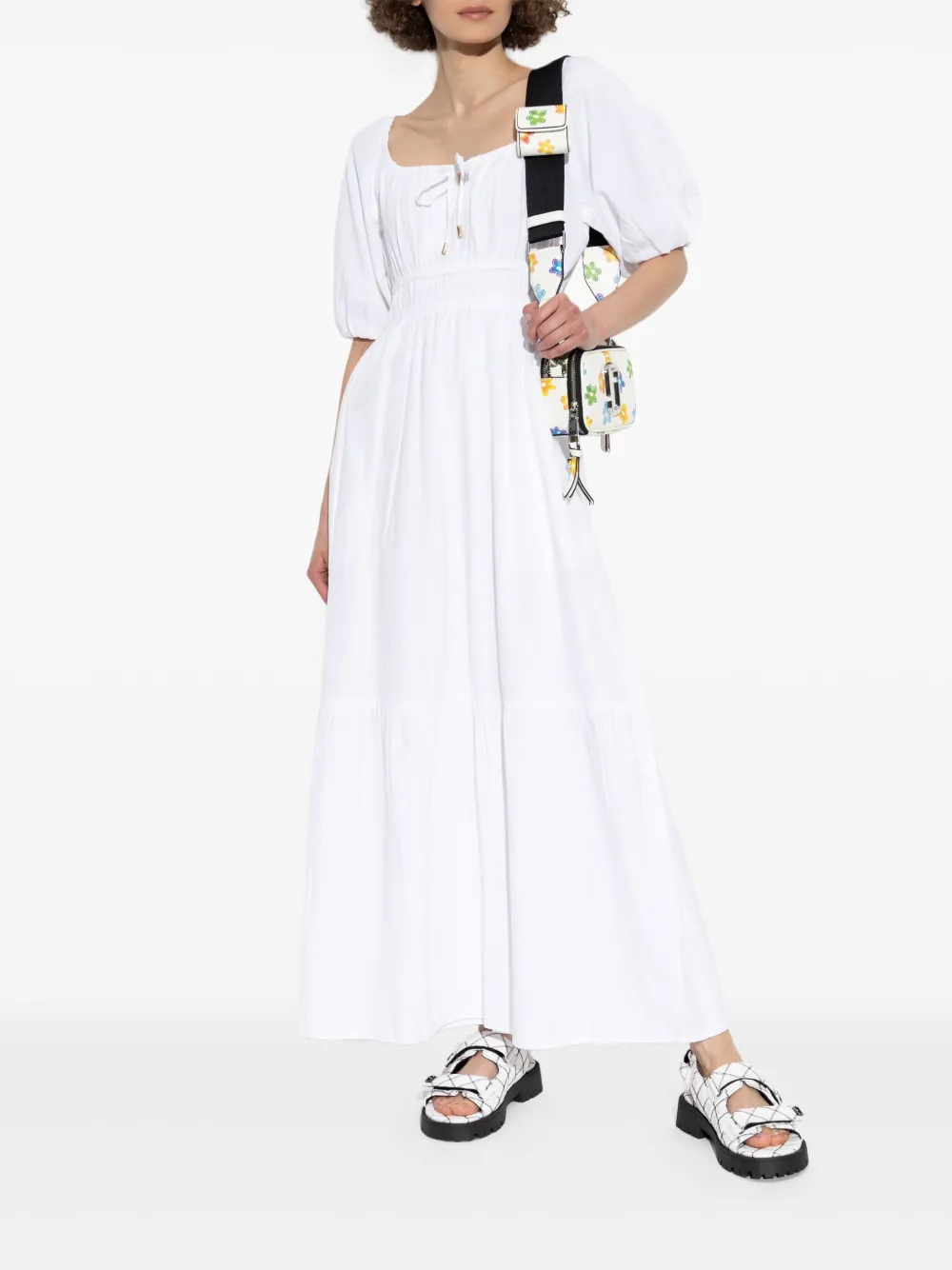 Melissa Odabash Eden maxi-jurk met pofmouwen - Wit