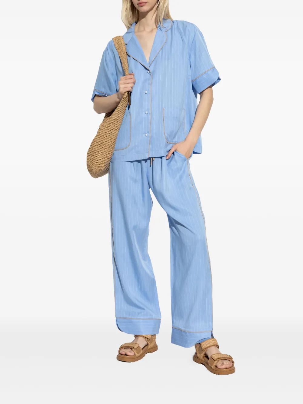 MUNTHE Gestreept blouse - Blauw