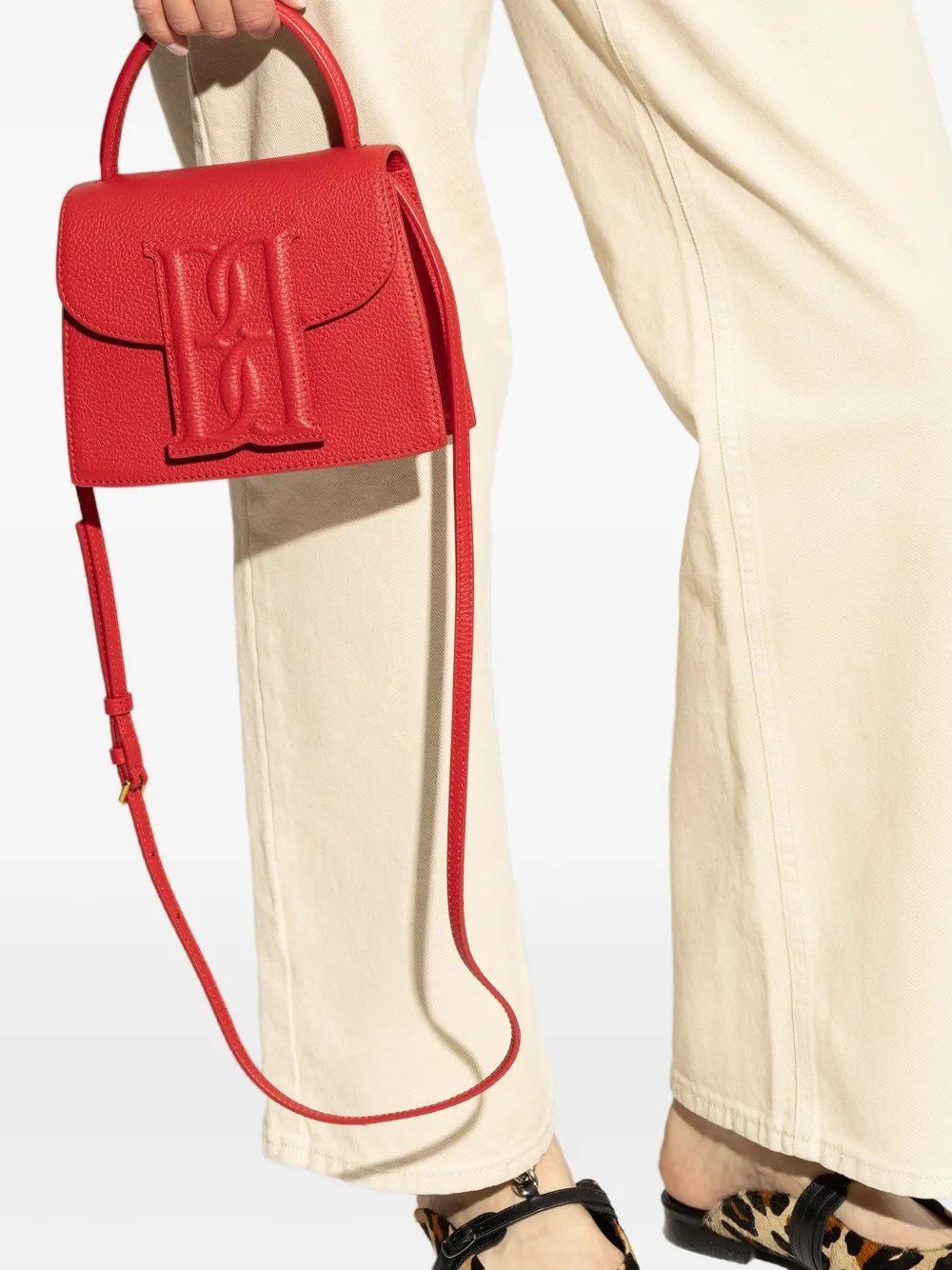 By Malene Birger Ramil leren shopper met textuur - Rood