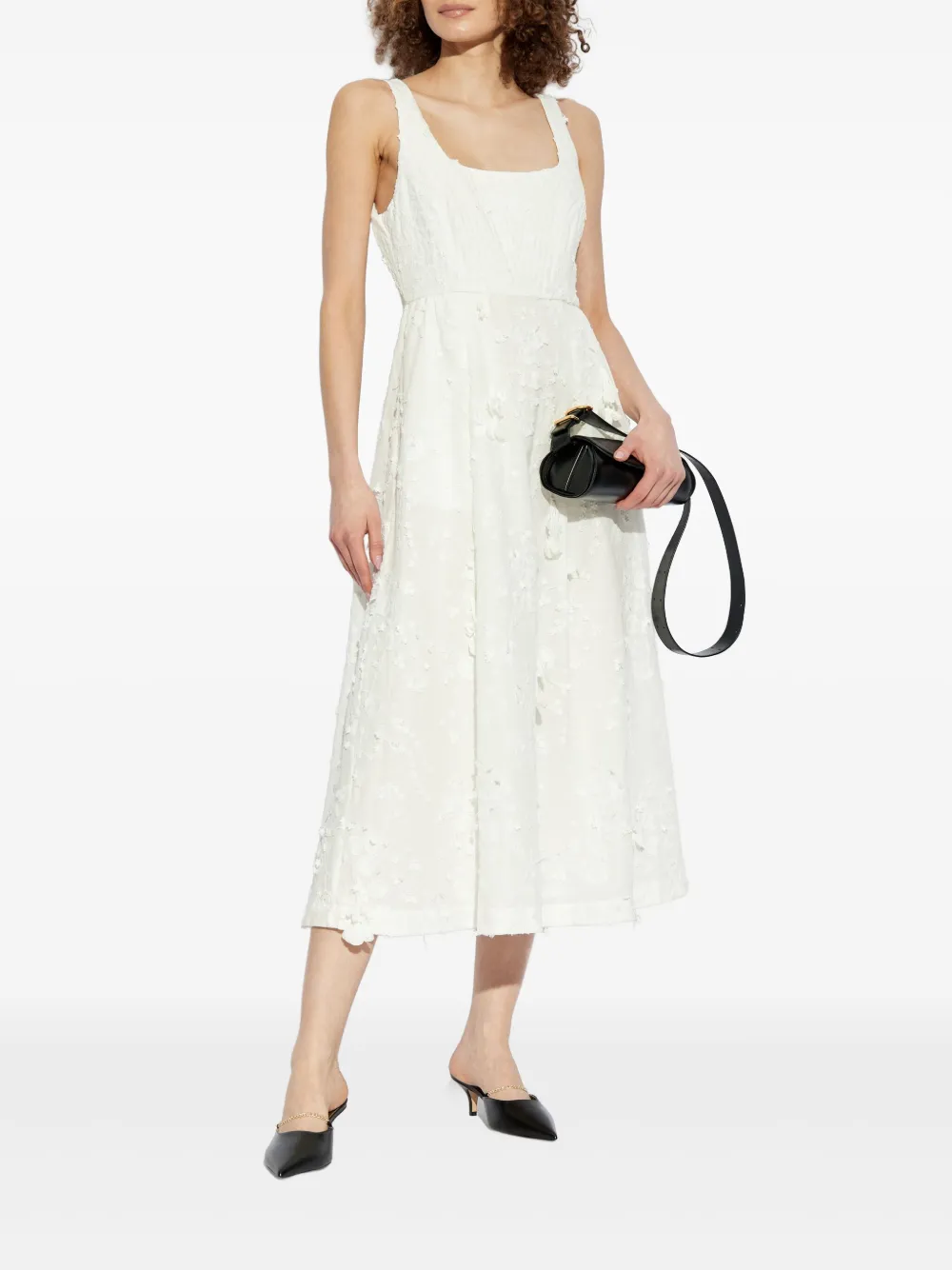 MUNTHE Fronia jurk met geborduurde bloemen - Wit