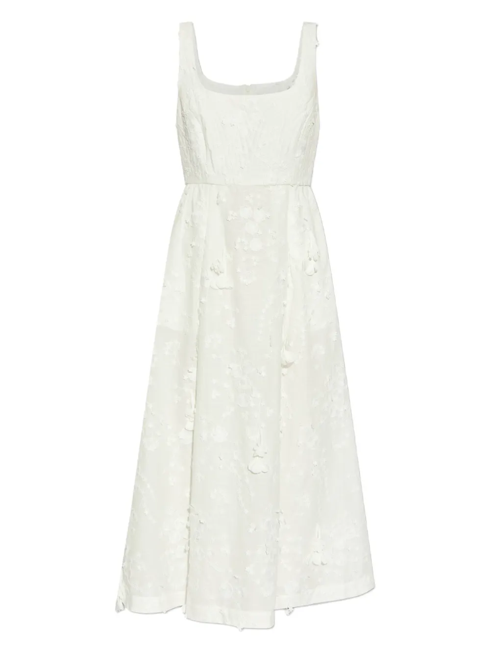 MUNTHE Fronia jurk met geborduurde bloemen Wit