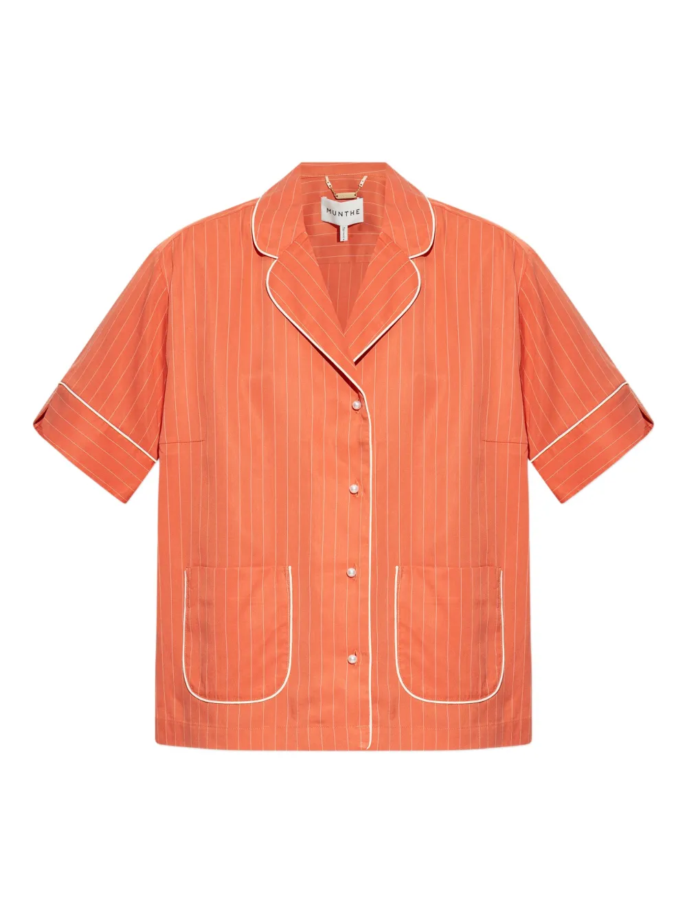 pinstripe short-sleeve shirt