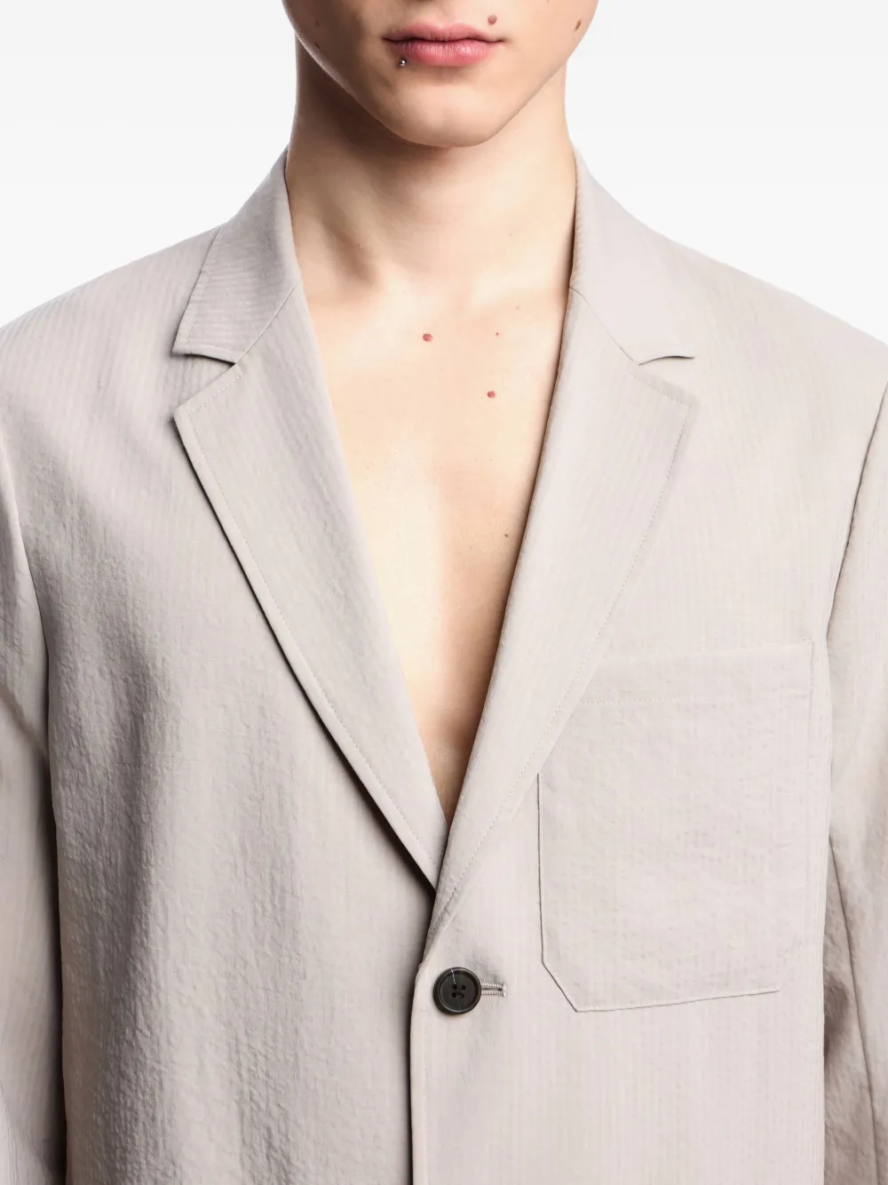 Emporio Armani Blazer met enkele rij knopen Beige