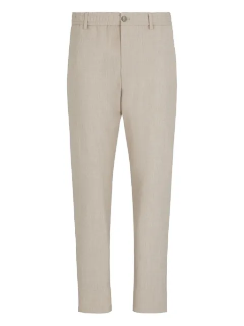 Emporio Armani elastic-waistband linen trousers