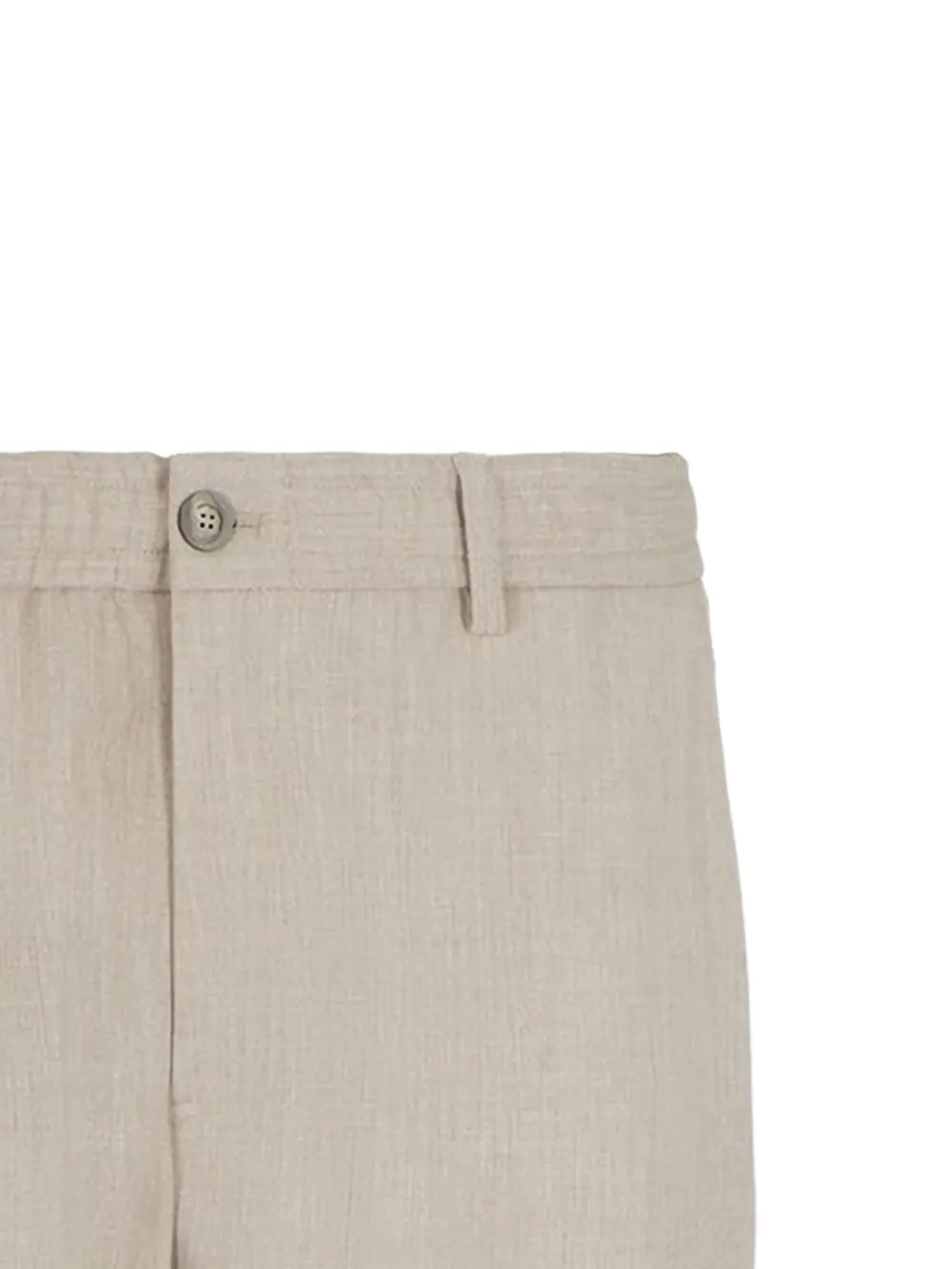 Emporio Armani Linnen broek met elastische tailleband - Beige