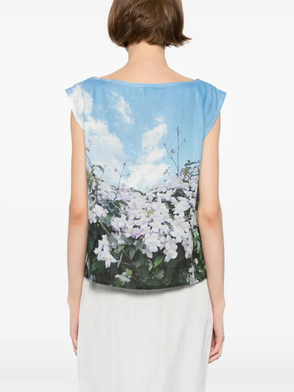 Agnès b. floral-print Top | Blue | FARFETCH AZ