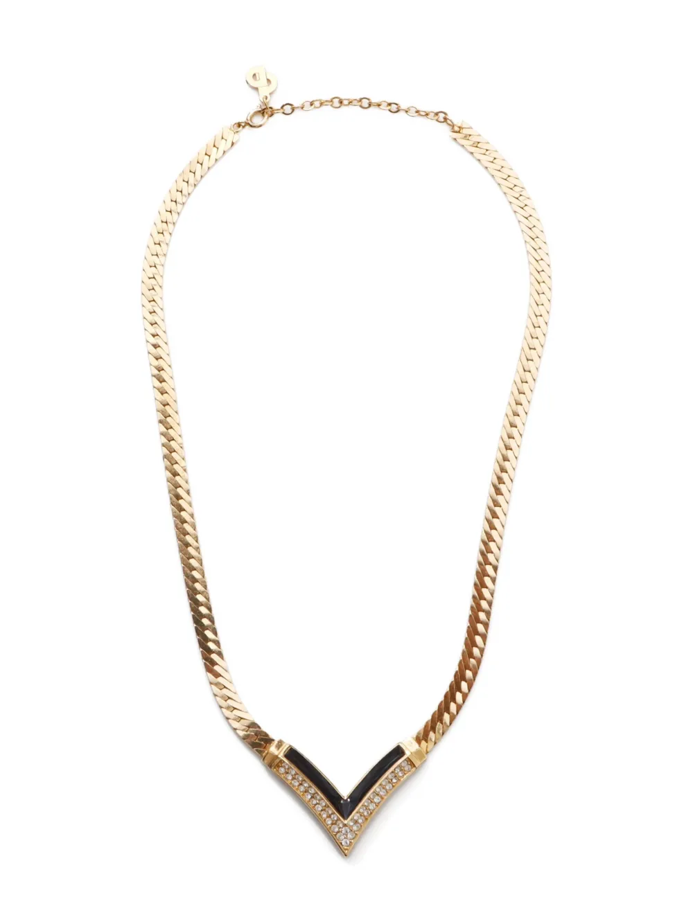 Christian Dior Pre-Owned 1980-1990s rhinestone necklace - ゴールドトーン Christian Dior Pre-Owned 1980-1990s rhinestone necklace - ゴールドトーン