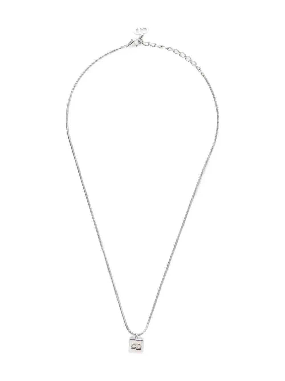 Christian Dior Pre-Owned 1980-1990s CD logo necklace - シルバートーン Christian Dior Pre-Owned 1980-1990s CD logo necklace - シルバートーン