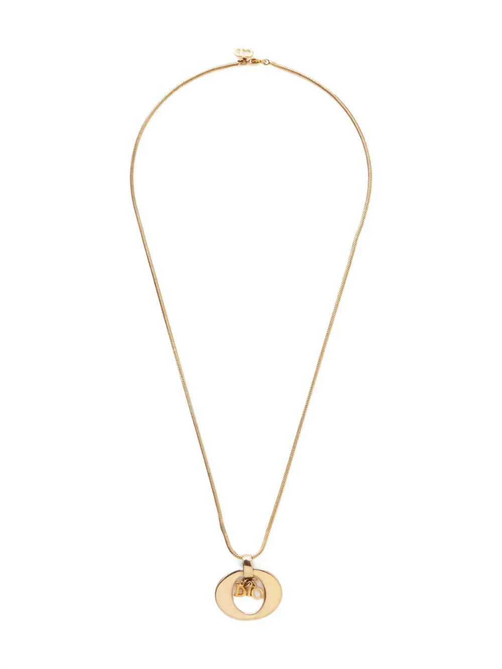 Christian Dior Pre-Owned 1980-1990s Logo necklace - ゴールドトーン Christian Dior Pre-Owned 1980-1990s Logo necklace - ゴールドトーン