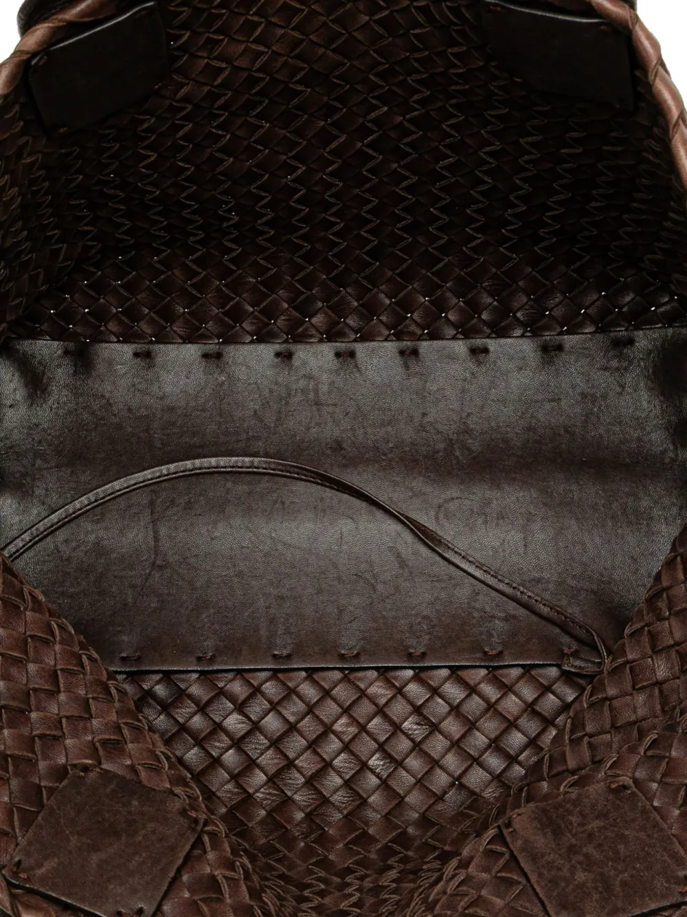 Pre-owned Bottega Veneta 2000-2007 Small Lambskin Intreccio Cabat Tote Bag