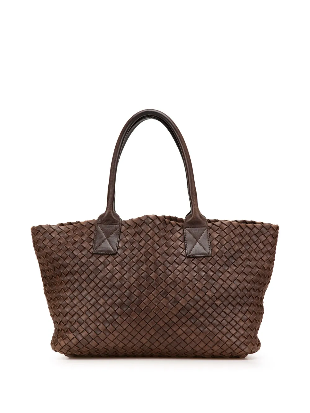 Bottega Veneta Pre-Owned 2000-2007 Small Lambskin Intreccio Cabat tote bag | Brown | Image 1