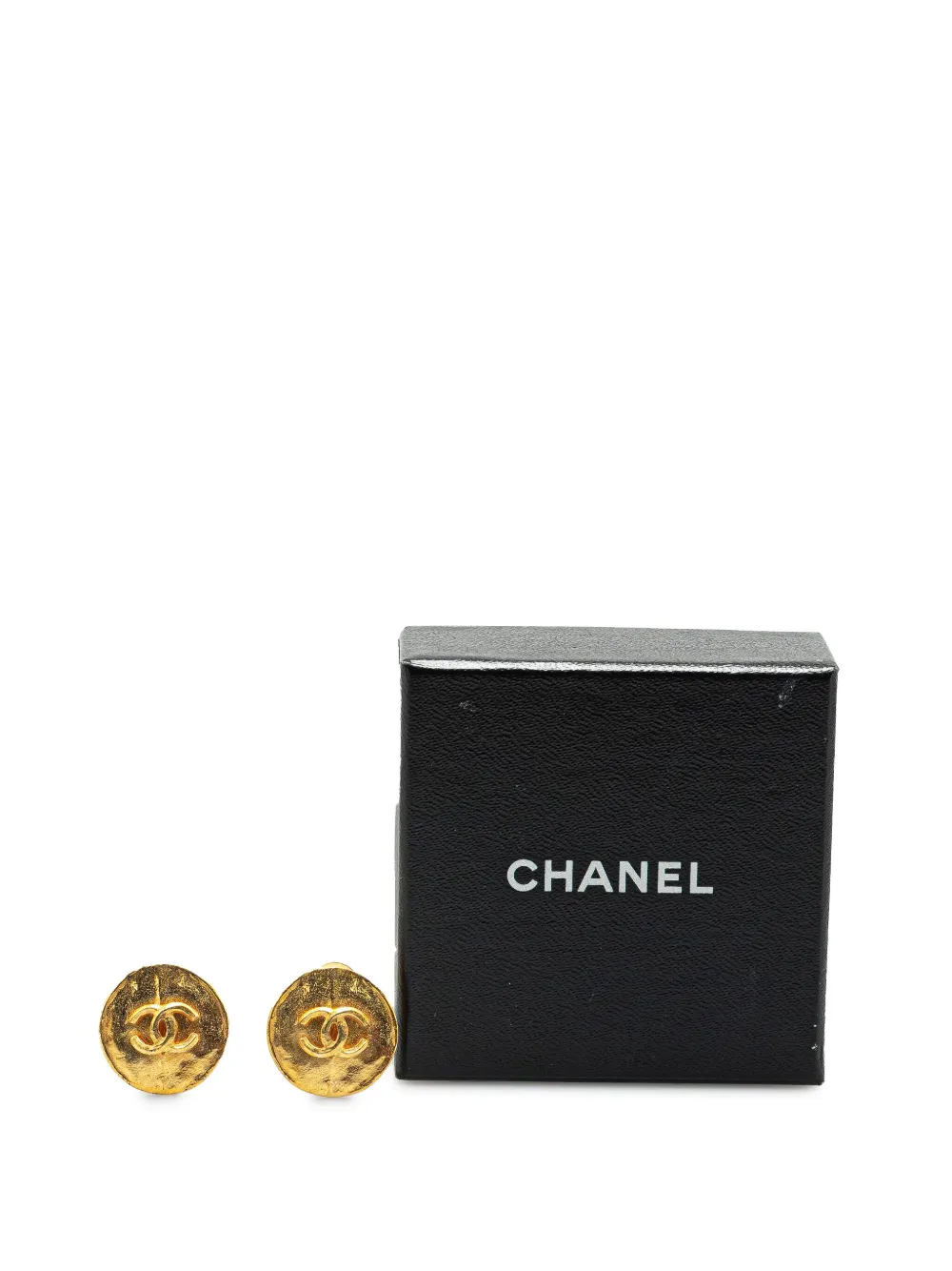 Pre-owned Chanel 1998 Gold Plated Cc Clip On Earrings Costume Earrings
