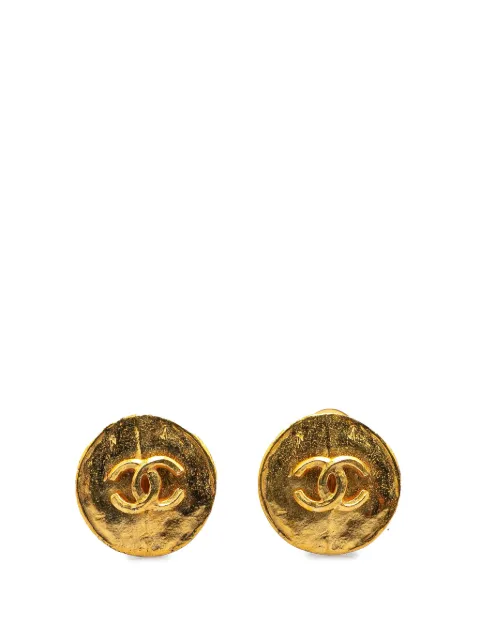 CHANEL Pre-Owned 1998 Gold Plated CC Clip On Earrings costume earrings