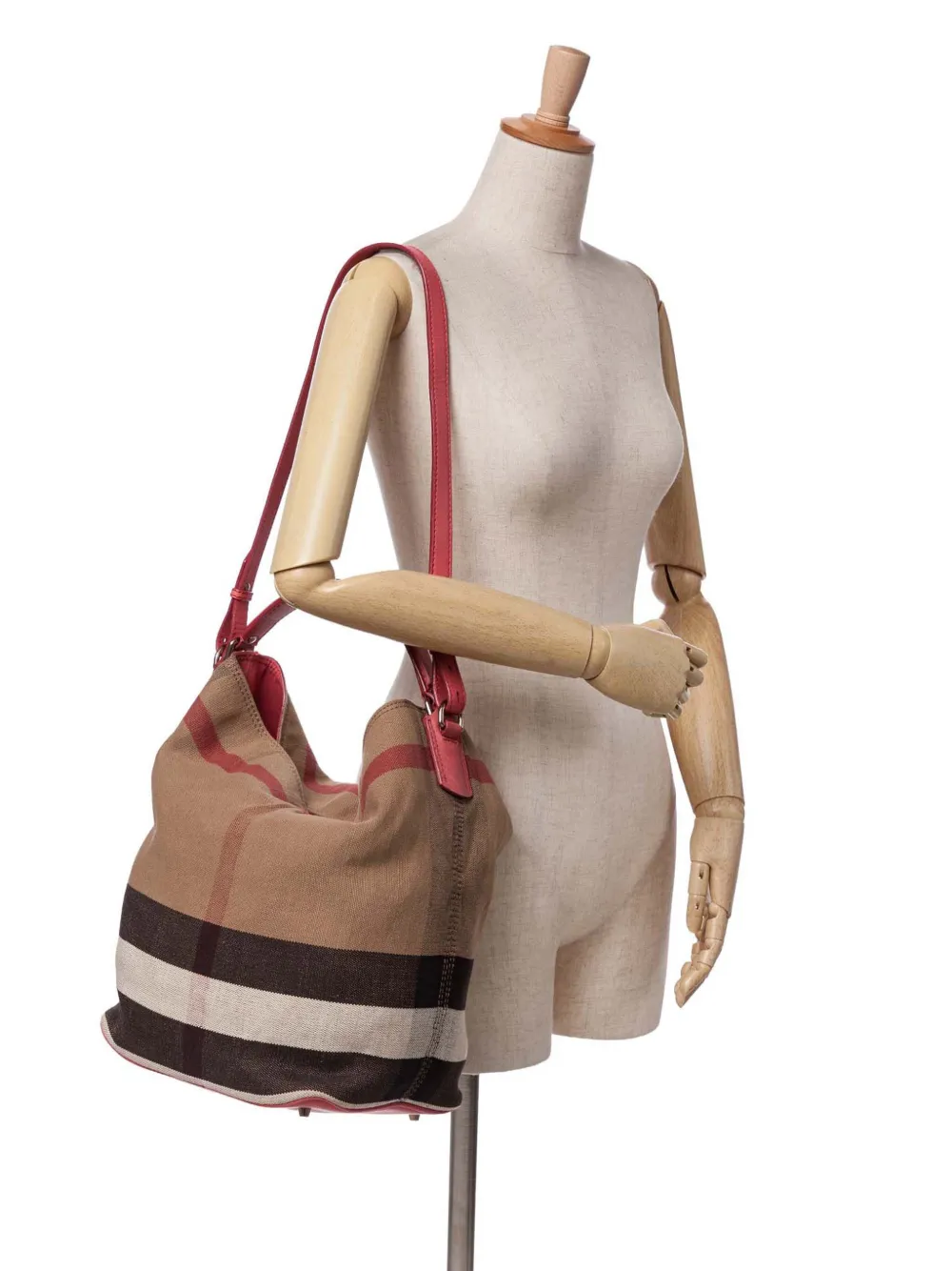 Burberry Pre-Owned 2000-2017 Medium Mega Check Canvas Ashby Bucket Bag satchel | Pre-Owned | Image 2