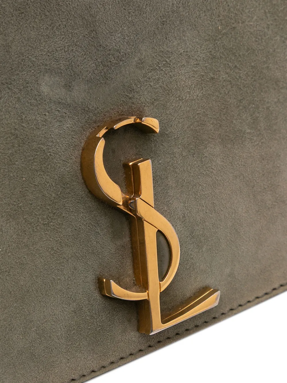 Pre-owned Saint Laurent 2019 Suede And Calfskin Monogram Cassandra Clasp Bag Shoulder Bag