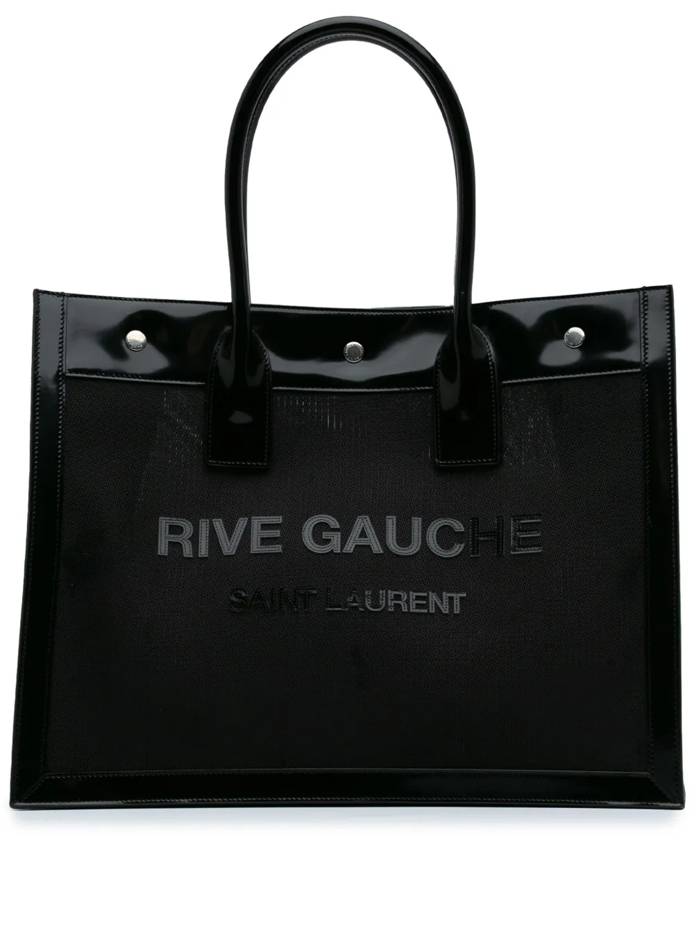 Saint Laurent Pre-Owned 2023 Small Mesh and Patent Rive Gauche tote bag | negro | Image 1