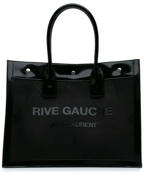 Saint Laurent Pre-Owned 2023 Small Mesh and Patent Rive Gauche tote bag
