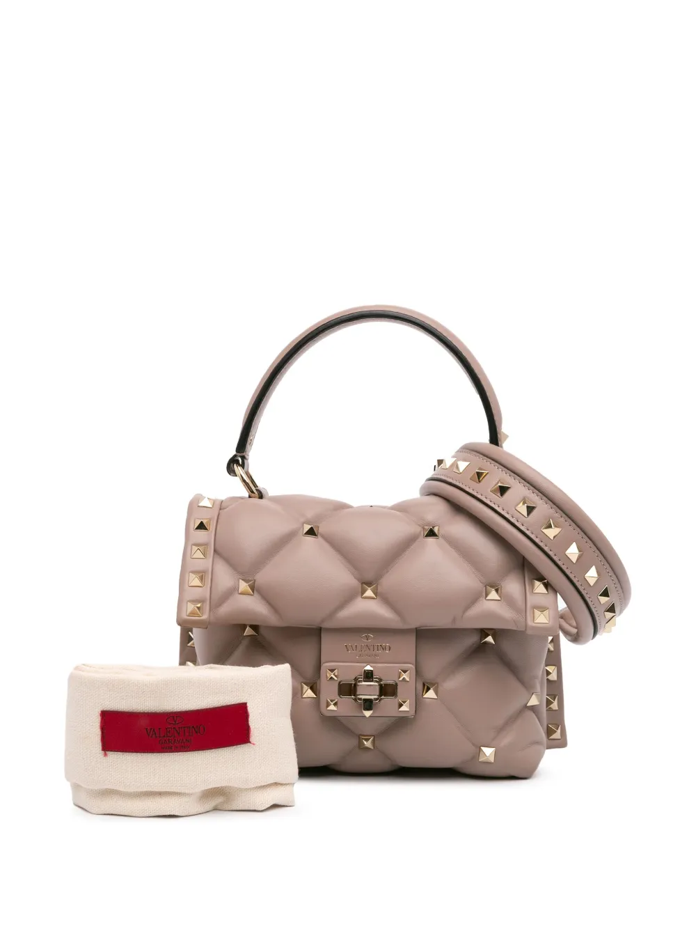 Valentino Garavani Pre-Owned Borsa a tracolla Candystud mini in nappa con manico 2018-2024 | Image 7