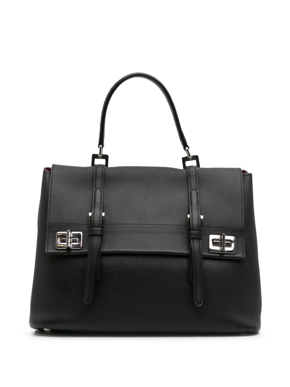 Prada Pre-Owned 2000-2024 Large City Calf Double Flap satchel | Black | Image 1