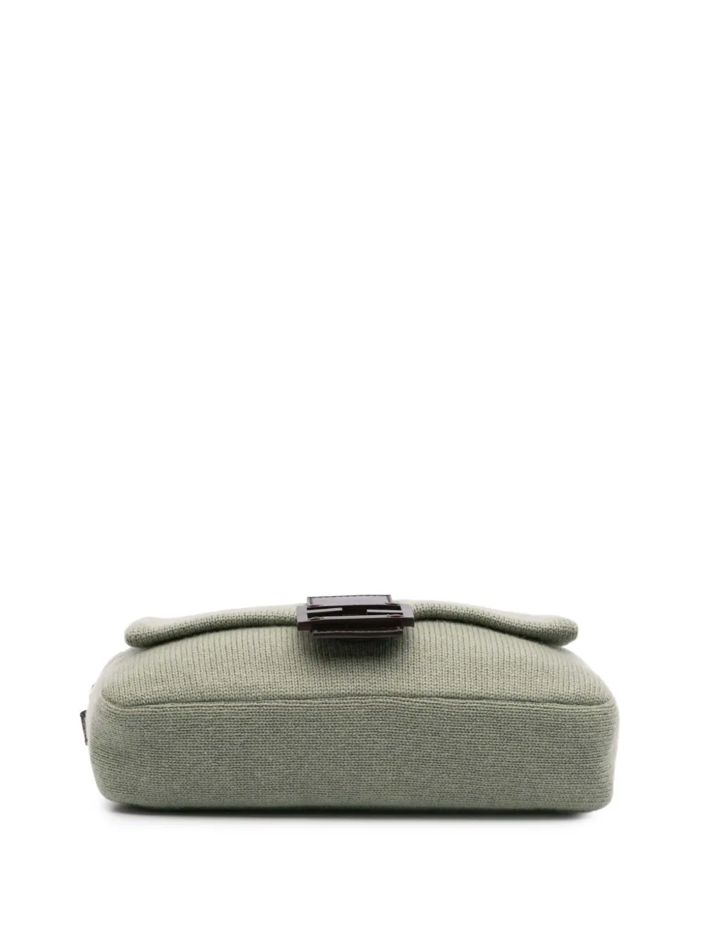 Pre-owned Fendi 2010-2024 Cashmere Baguette Satchel In Green