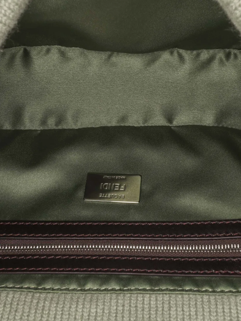 Pre-owned Fendi 2010-2024 Cashmere Baguette Satchel In Green