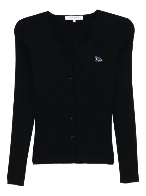 Maison Kitsuné Gerippter Cardigan mit Baby Fox-Patch