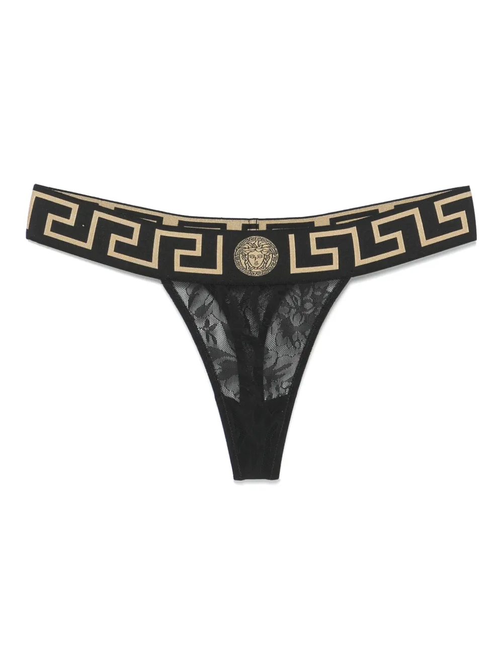 Versace Greca kanten string Zwart