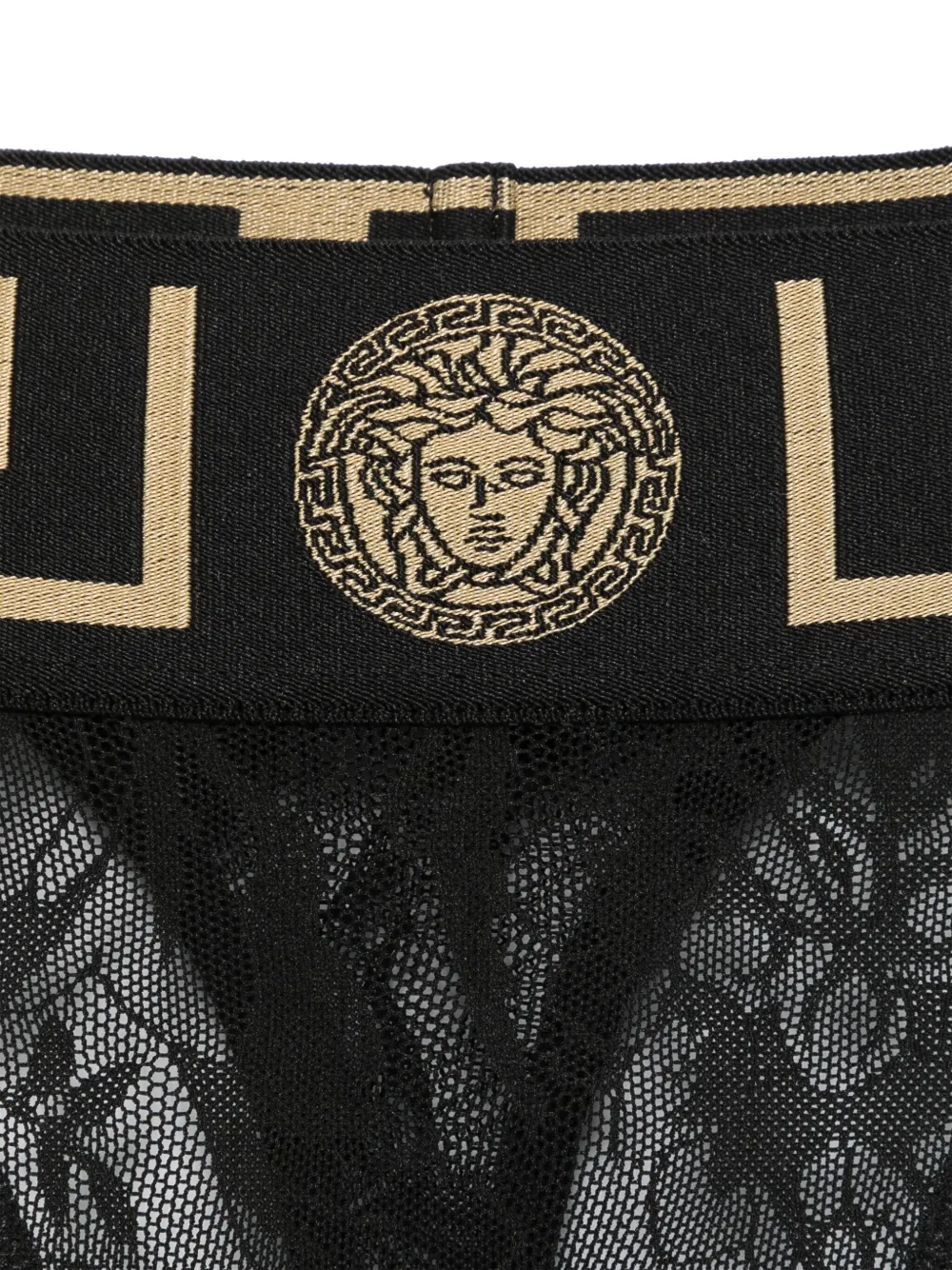 Versace Greca kanten string Zwart