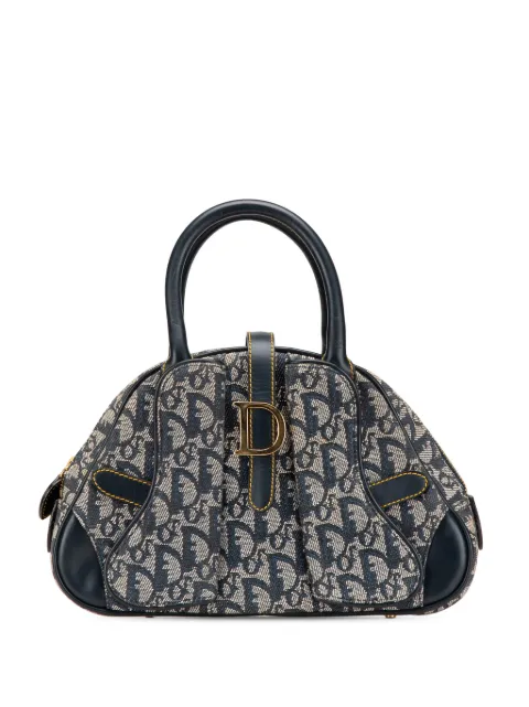 Christian Dior Pre-Owned 2002 Mini Diorissimo Canvas Double Saddle Bowler Bag handbag
