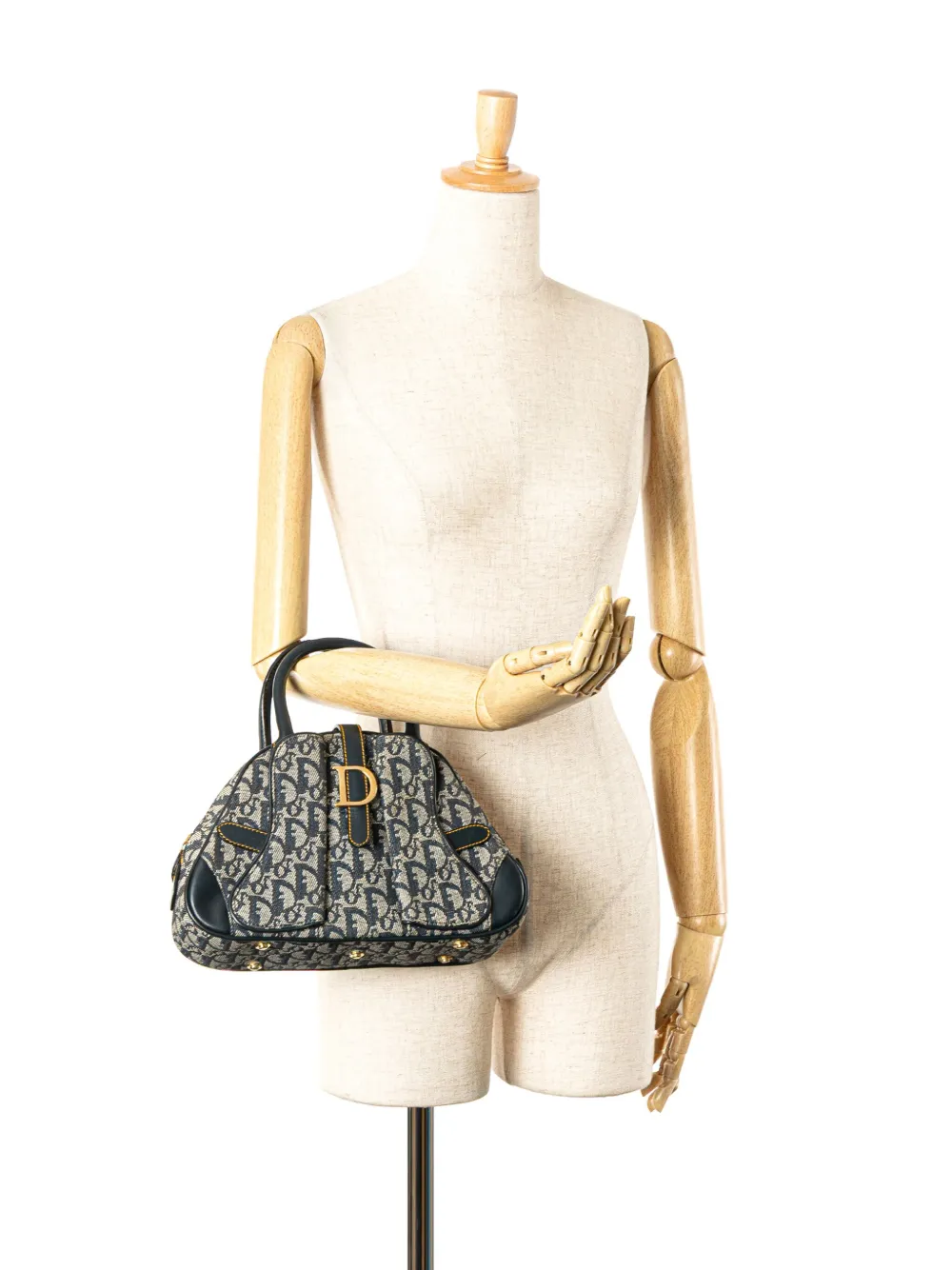 Christian Dior Pre-Owned 2002 Mini Diorissimo Canvas Double Saddle Bowler Bag handbag | Pre-Owned | Image 2