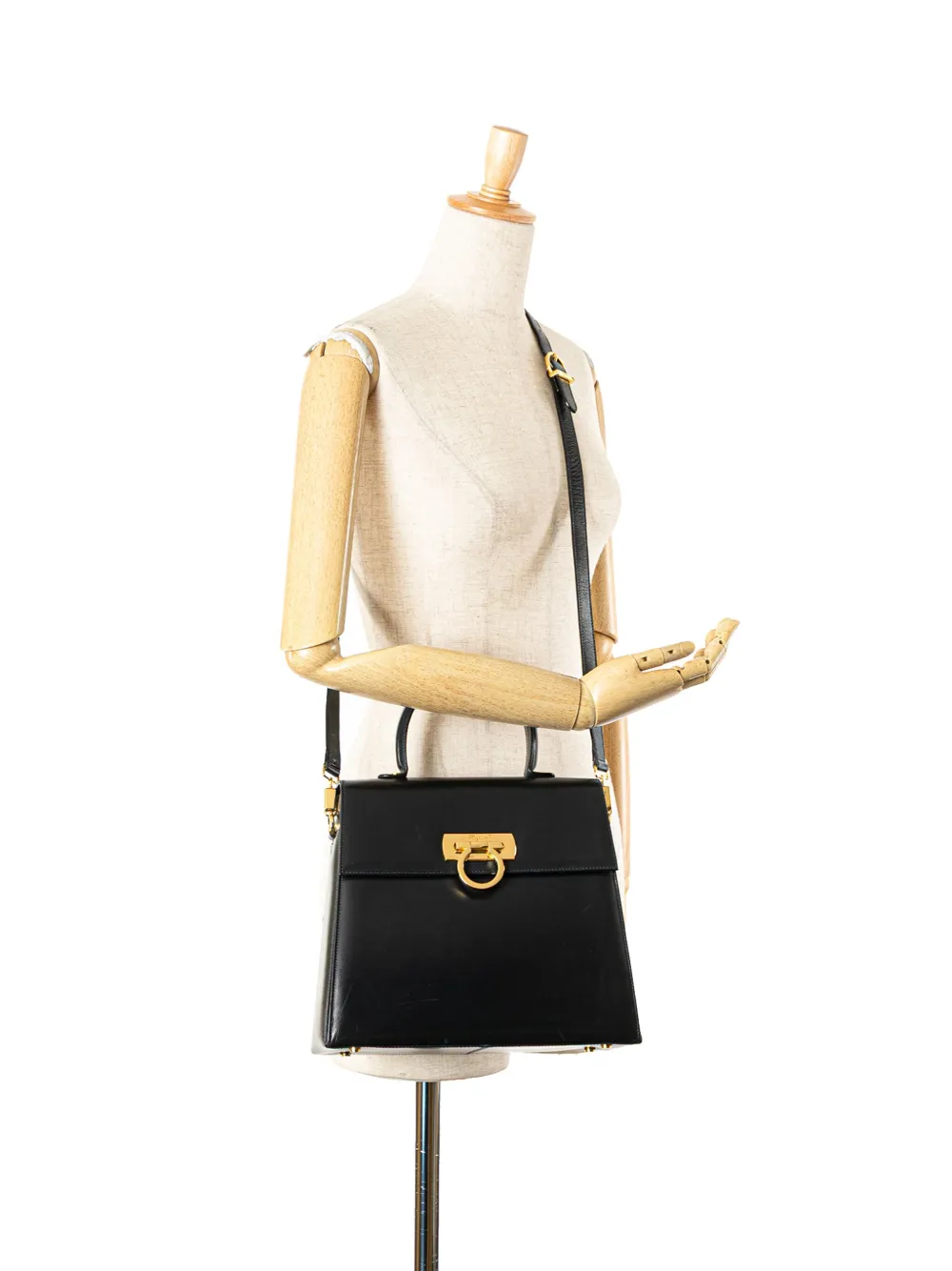 Pre-owned Ferragamo 2000-2024 Leather Gancini Satchel