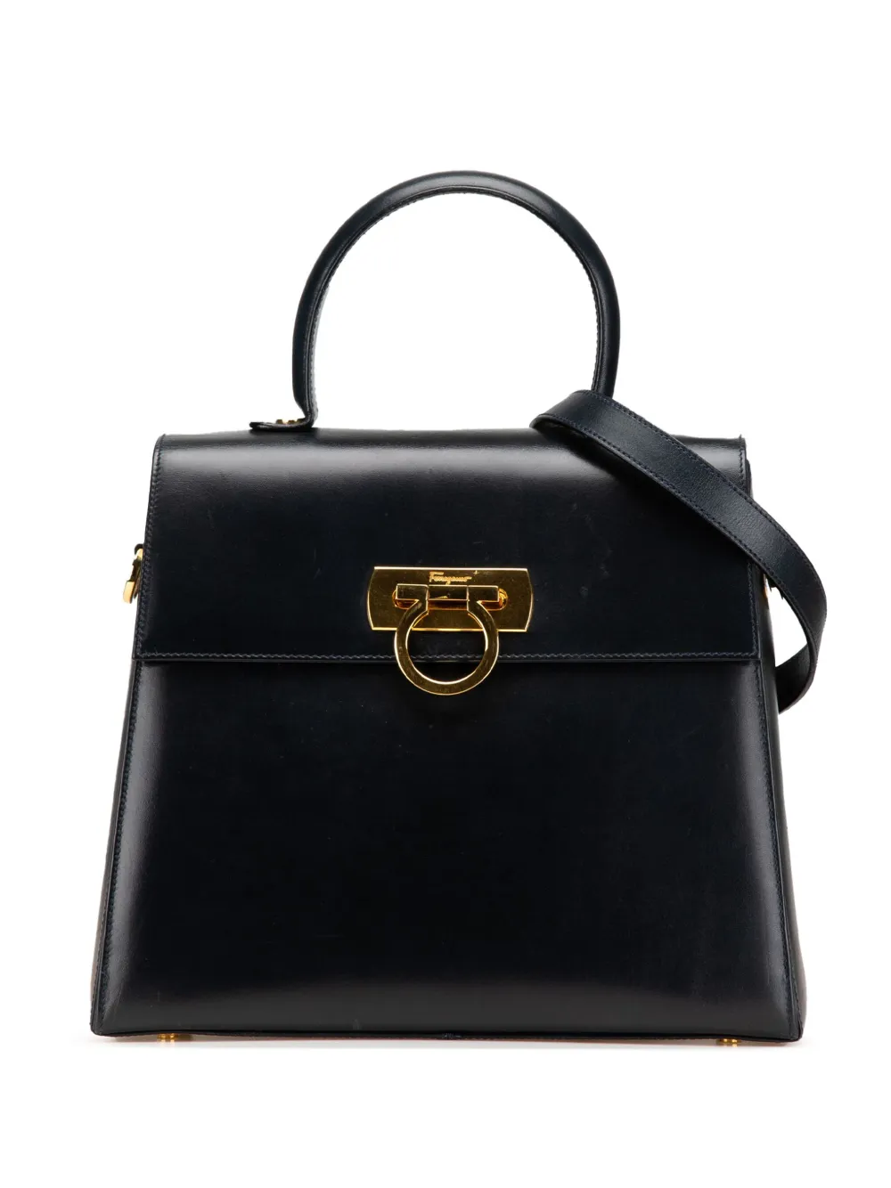 Pre-owned Ferragamo 2000-2024 Leather Gancini Satchel