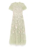 Needle & Thread floral-embroidered dress - Green