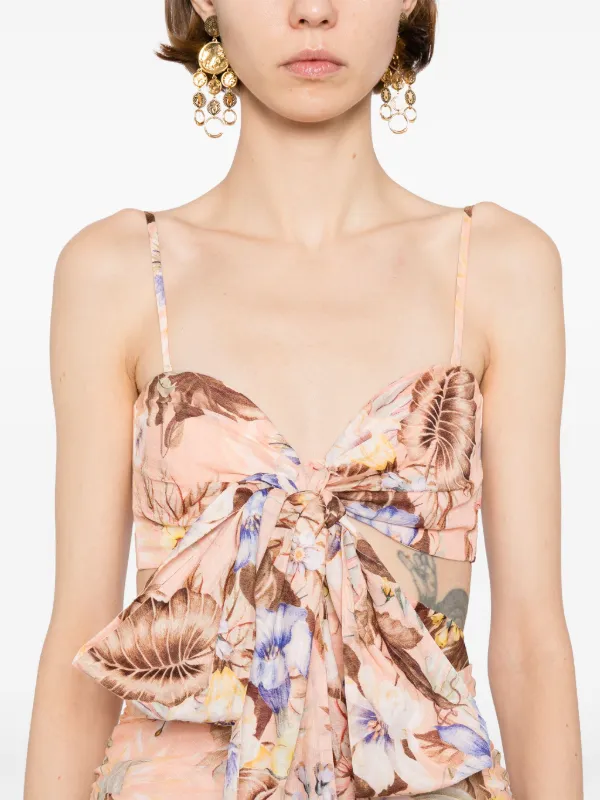 ZIMMERMANN Coco Bow Front Mini Dress | Pink | FARFETCH